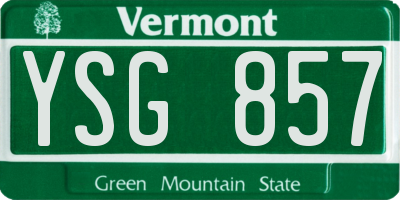 VT license plate YSG857