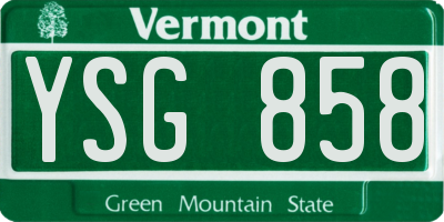 VT license plate YSG858