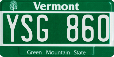 VT license plate YSG860