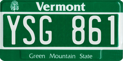 VT license plate YSG861