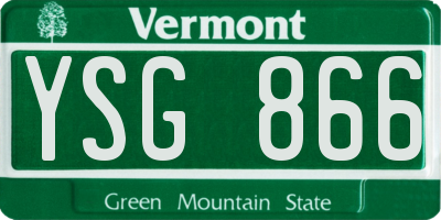 VT license plate YSG866