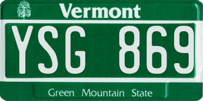 VT license plate YSG869