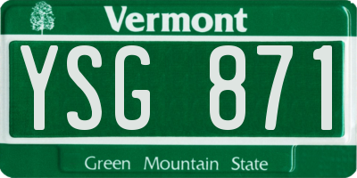 VT license plate YSG871