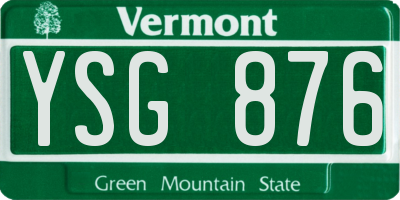 VT license plate YSG876