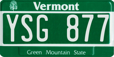 VT license plate YSG877