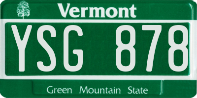 VT license plate YSG878
