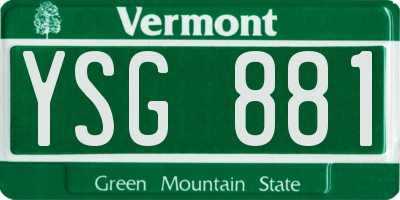 VT license plate YSG881