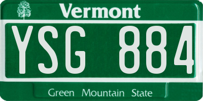 VT license plate YSG884