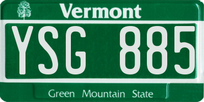 VT license plate YSG885