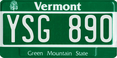 VT license plate YSG890