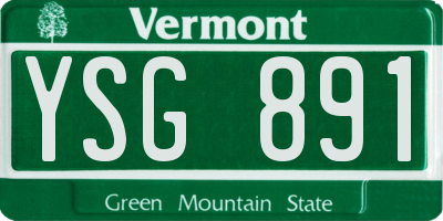 VT license plate YSG891