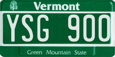 VT license plate YSG900