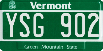 VT license plate YSG902
