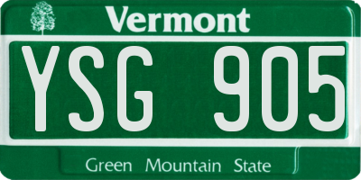 VT license plate YSG905