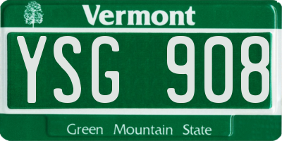 VT license plate YSG908
