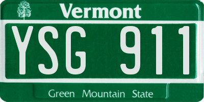 VT license plate YSG911