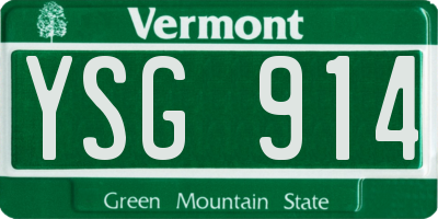 VT license plate YSG914