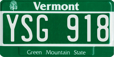 VT license plate YSG918