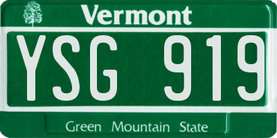 VT license plate YSG919
