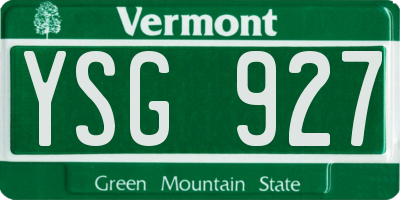 VT license plate YSG927