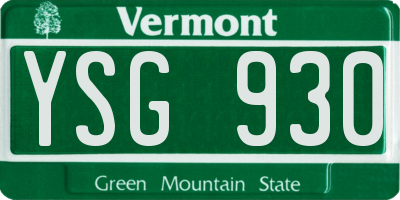 VT license plate YSG930