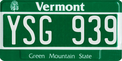 VT license plate YSG939