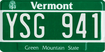 VT license plate YSG941