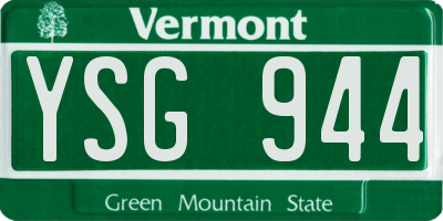 VT license plate YSG944