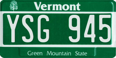 VT license plate YSG945
