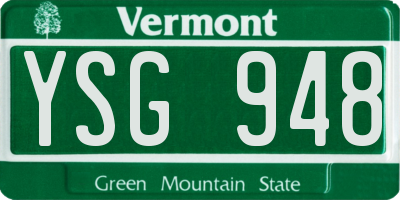 VT license plate YSG948