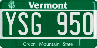 VT license plate YSG950