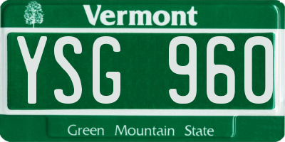 VT license plate YSG960