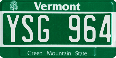 VT license plate YSG964