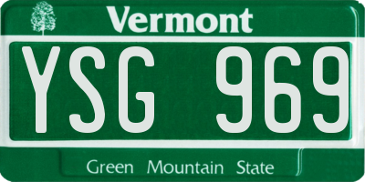 VT license plate YSG969