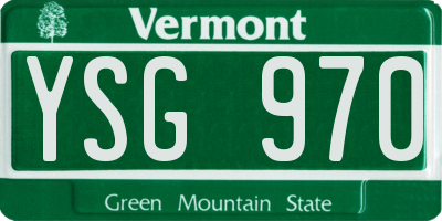 VT license plate YSG970