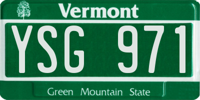 VT license plate YSG971