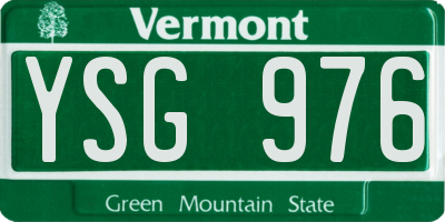 VT license plate YSG976