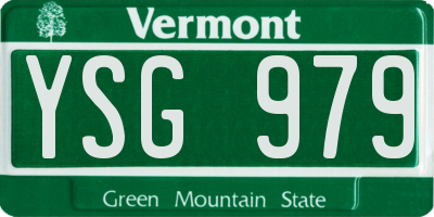 VT license plate YSG979
