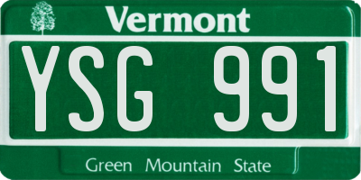 VT license plate YSG991