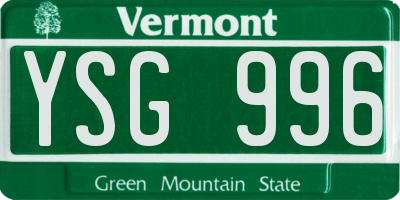 VT license plate YSG996