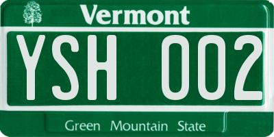 VT license plate YSH002