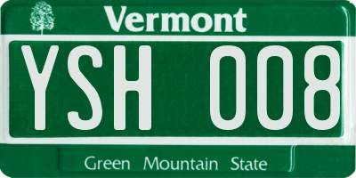 VT license plate YSH008