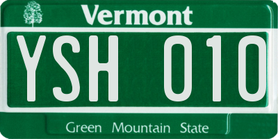 VT license plate YSH010