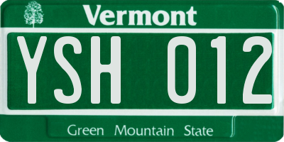 VT license plate YSH012