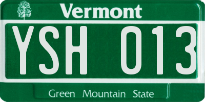 VT license plate YSH013
