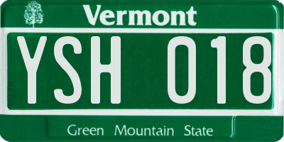 VT license plate YSH018