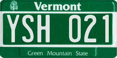 VT license plate YSH021