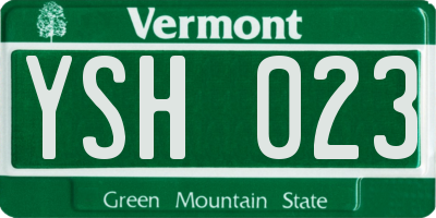 VT license plate YSH023