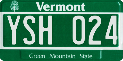 VT license plate YSH024