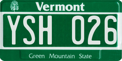 VT license plate YSH026